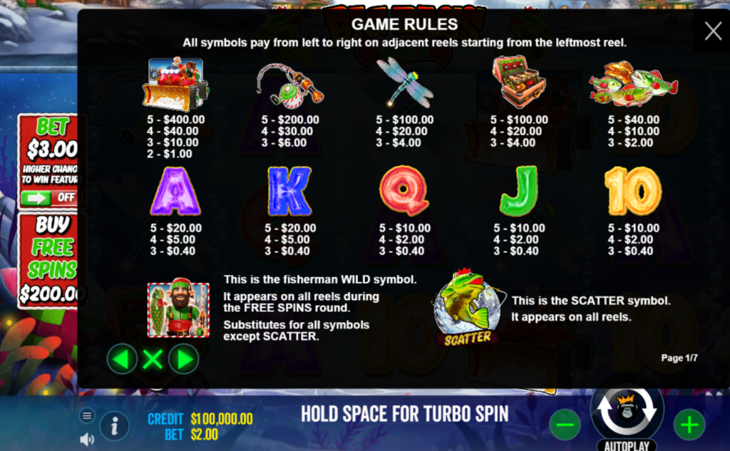 Características do caça-níqueis Big Bass Christmas Bash