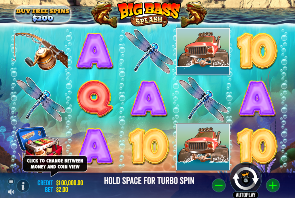 Recursos do caça-níqueis on-line Big Bass Splash